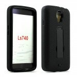 Wholesale LG Volt LS740 Armor Hybrid Stand Case (Black Black)
